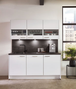 nobilia Nischenverkleidung Beton Schiefergrau Küche Küchenrückwand