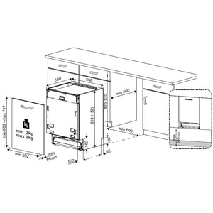 Beko Spülmaschine Geschirrspüler BDIN14N22 60 cm vollint. Zeichnung