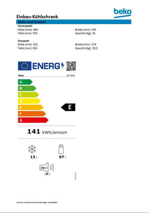 Datenblatt Beko B1754N 3