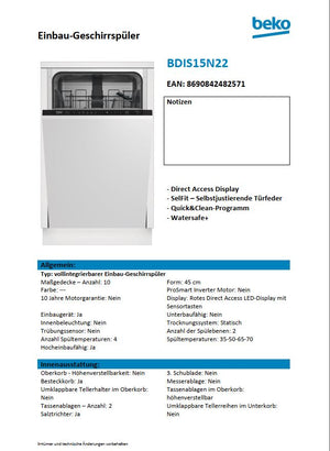 Datenblatt Hersteller