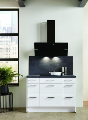 nobilia Küchenzeile Schwerte an der Ruhr 240 cm Weiß Eiche Provence Einbauküche mit Elektrogeräten nobilia - top-shelf.de