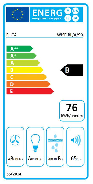Elica Wandhaube WISE 90 BK BL/A/90 Energy Lable