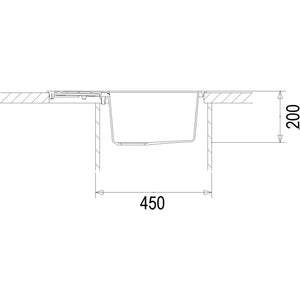 Franke Spülbecken Sirius S2D611-62 Tectonite Carbon, schwarz 62cm Einbauspüle Zeichnung