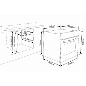 Laurus LEH5 Einbau-Backofen, Kombigerät Zeichnung