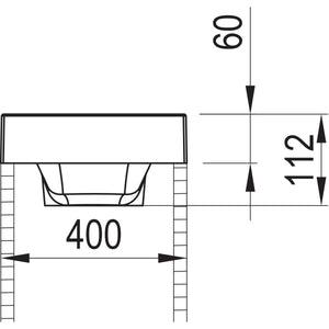 MARMITE- Moebelwaschtisch RonX 410LR- Mineral Composite- ohne Ueberlauf Weiss Hochglanz 87762 87762