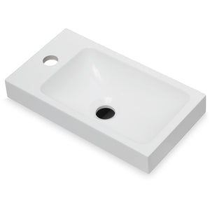 MARMITE- Moebelwaschtisch RonX 410LR- Mineral Composite- ohne Ueberlauf Weiss Hochglanz 87762 87762