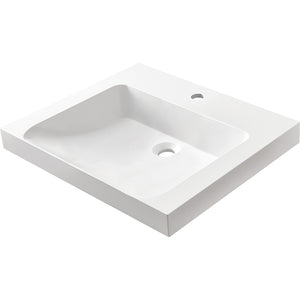 MARMITE- Moebelwaschtisch RonX 600C- Mineral Composite- ohne Ueberlauf Weiss Hochglanz 87763 87763