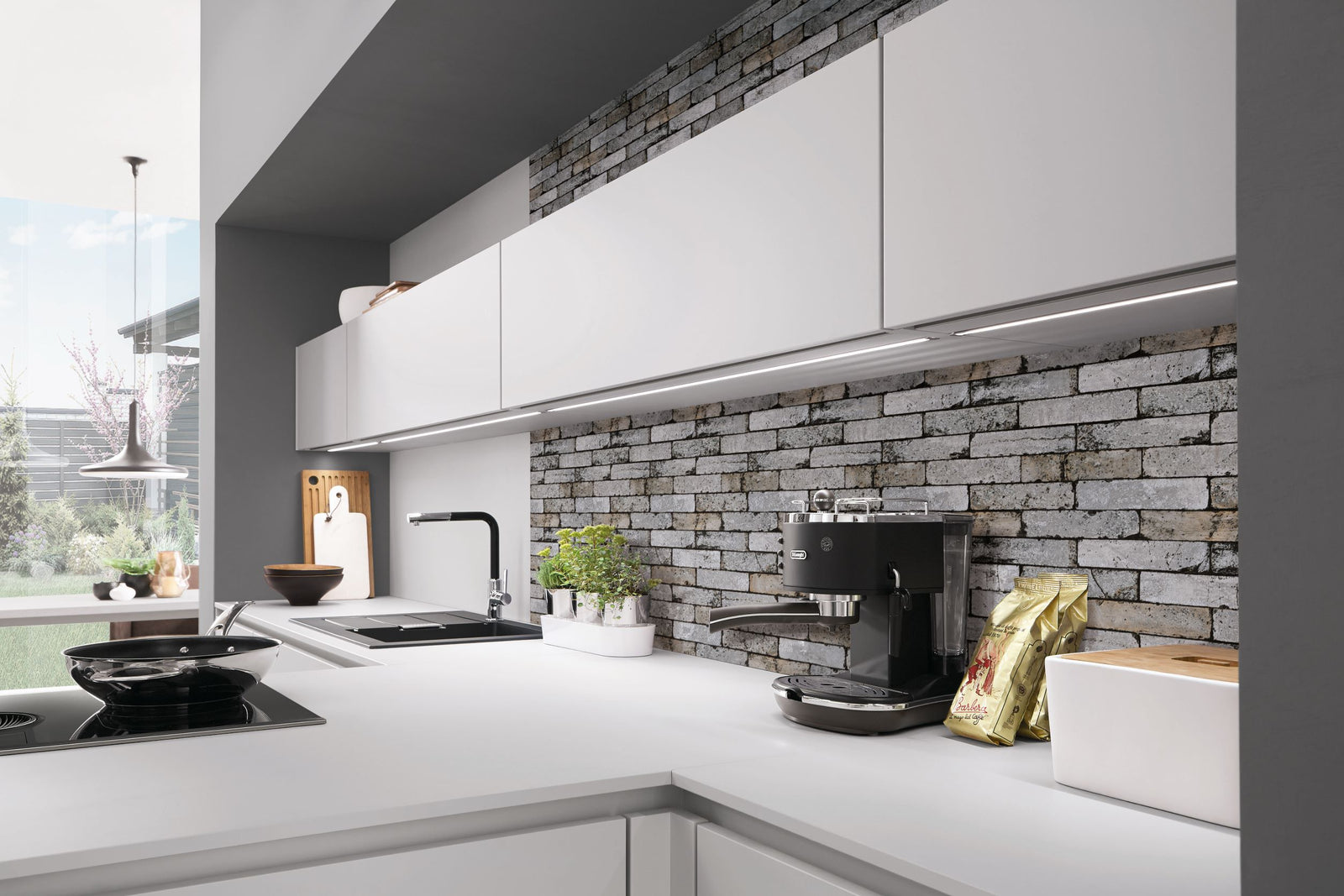 Moderne grifflose Kueche Fashion top-shelf.de