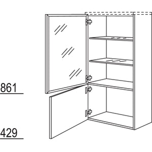Nobilia Badezimmer-Midischrank Flat BMGF45-130 2977