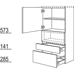 Nobilia Badezimmer-Midischrank fuer Regaleinsatz Case BMSAC45-130 2556