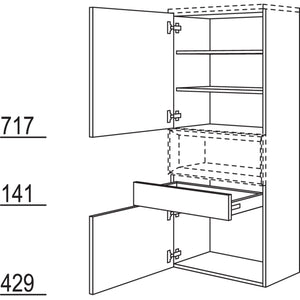Nobilia Badezimmer-Midischrank fuer Regaleinsatz Case BMSC60-158 2599