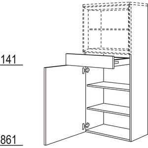 Nobilia Badezimmer-Midischrank fuer Regaleinsatz Case BMSDC45-158 2939