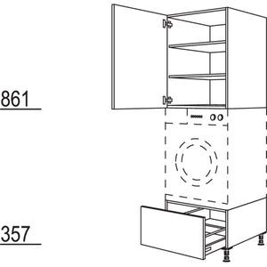 Nobilia Geräte-Umbau Waschmaschine - Wäschetrockner GWST60-2 35619