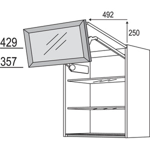 Nobilia Glas-Wandschrank Square mit Falt-Lifttür WFLSQ120-2 45582