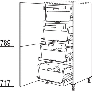 Nobilia Highboard mit Waeschekorb-Tablar Laundry-Area HDWTAB60 27569