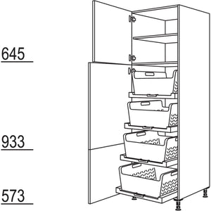 Nobilia Hochschrank mit Wäschekorb- Tablar Laundry-Area HWTAB60-3 43061