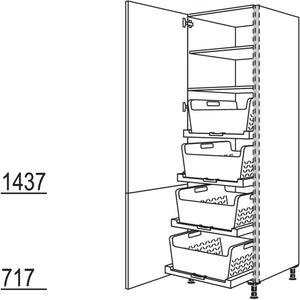 Nobilia Hochschrank mit Wäschekorb- Tablar Laundry-Area NHSWTAB60-3 53175