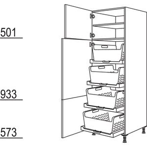 Nobilia Hochschrank mit Waeschekorb-Tablar Laundry-Area HWTAB60-1 24061