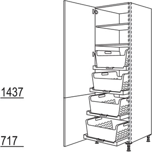 Nobilia Hochschrank mit Waeschekorb-Tablar Laundry-Area NHSWTAB60-3 53175