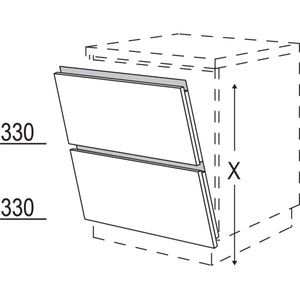 Nobilia Tuerfront in geteilter Optik fuer vollintegerierte Geschirrspueler NGGSBT60 55869