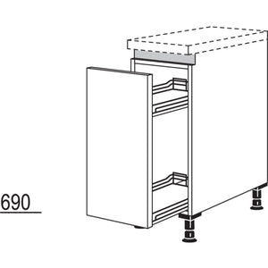 Nobilia Unterschrank mit Apothekerauszug Junior NUAJ30 51129