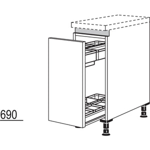 Nobilia Unterschrank mit Apothekerauszug Junior NUAJO30 51140