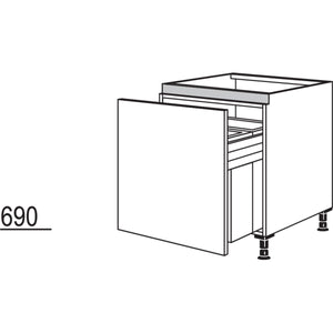 Nobilia Unterschrank mit Muelltrennsystem Euro-Cargo NUASL-EC60 51473