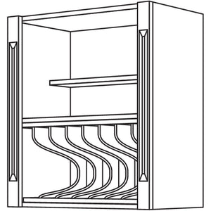 Nobilia Wandregal Landhaus mit Tellerhalter WRTH60-2 43732