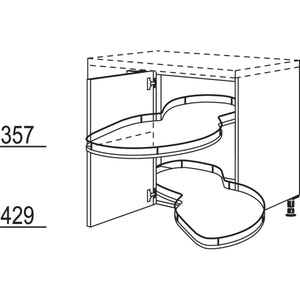 Nobilia XL-Eckschrank mit Schwenkauszug UEVA90-45-X 38190
