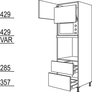 Nobilia XL-Geräte-Umbau Backofen und Mikrowelle mit Lifttür GLO2A-2X 41726
