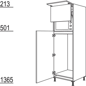 Nobilia XL-Geraete-Umbau Kuehlautomat und Mikrowelle mit Liftttuer G123L-1X 30862