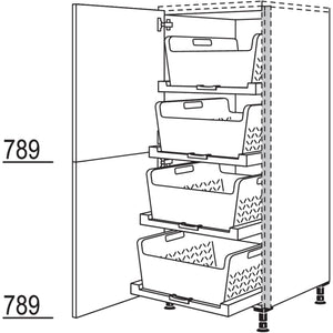 Nobilia XL-Highboard mit Wäschekorb- Tablar Laundry-Area NHSWTAB60-X 68567