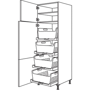Nobilia XL-Hochschrank mit Waeschekorb-Tablar Laundry-Area HWTAB60-1X 30261