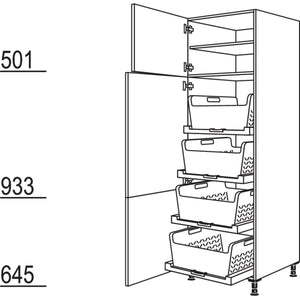Nobilia XL-Hochschrank mit Waeschekorb-Tablar Laundry-Area HWTAB60-1X 30261