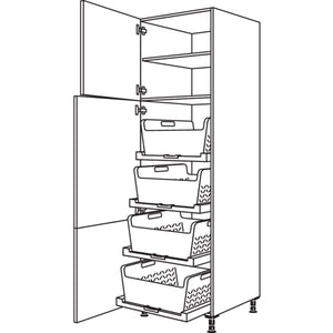 Nobilia XL-Hochschrank mit Waeschekorb-Tablar Laundry-Area HWTAB60-3X 51261