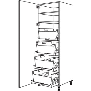 nobilia XL-Hochschrank mit Waeschekorb-Tablar Laundry-Area HWTABF60-1X 32246