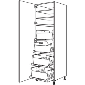 nobilia XL-Hochschrank mit Waeschekorb-Tablar Laundry-Area HWTABF60-3X 53207