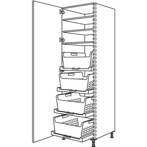 nobilia XL-Hochschrank mit Waeschekorb-Tablar Laundry-Area NHSWTABF60-3X 56945