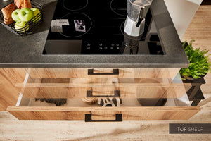 Pino Küche Evoke Eiche & Grafit 260 cm Detail Schubkasten top-shelf.de-