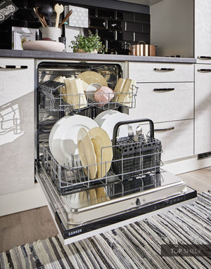 Pino Küche Küchenzeile Beton Weißgrau 240cm konfigurierbar Detail Geschirrspüler top-shelf.de