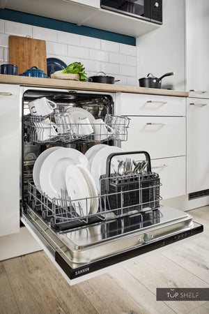 Pino Küche Küchenzeile Weiß 240cm konfigurierbar E-Geräte Detail Geschirrspüler top-shelf.de