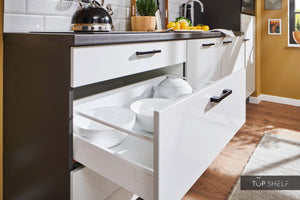 Pino Küche Steingrau Hochglanz 260 cm Detail Auszug top-shelf.de-