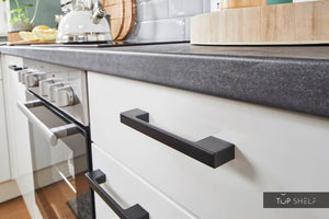 Pino Küche Weiß Hochglanz 285 x 165 cm konfigurierbar Detail Front top-shelf.de-