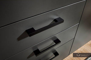 Pino Küche Weiß & Grafit 160cm konfigurierbar Detail Front top-shelf.de-