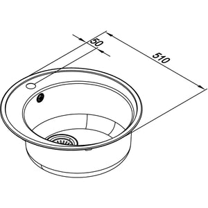 TEKA- Einbauspuele Centroval- Edelstahl 87510 87510