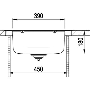 TEKA- Einbauspuele Centroval- Edelstahl 87510 87510