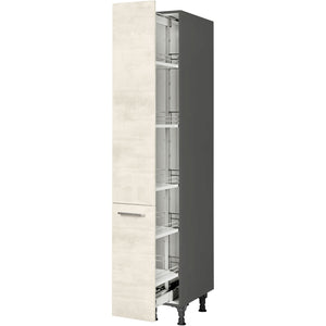 nobilia Apothekerschrank HDA30 1 30 cm Weiss Beton Grau Beige 891 Riva 371