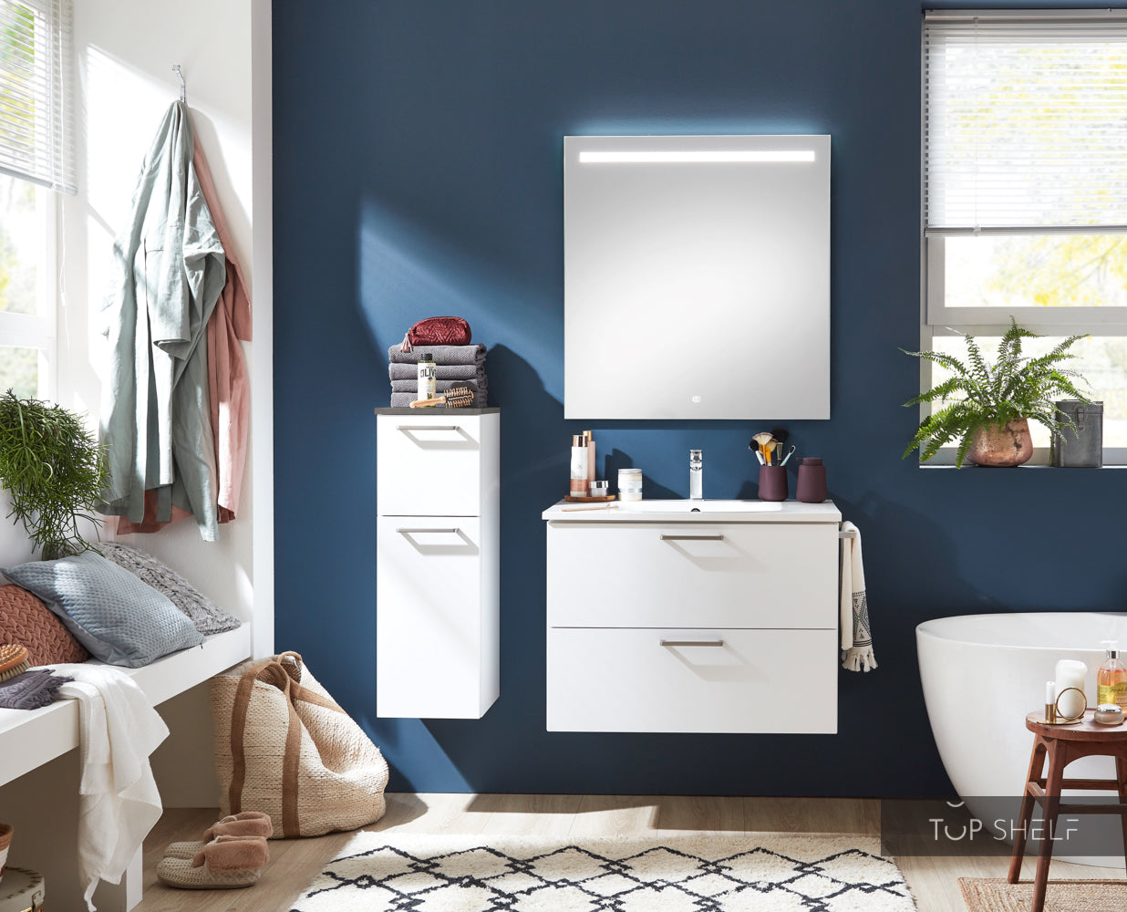 nobilia elements Bad-Set Ostsee mit Abdeckplatte in 192 Beton Schiefergrau