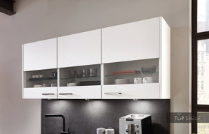 nobilia Einbauküche Hamburg mit Wand- oder Hängeschränken als Segmentglastür mit Böden aus Klarglas