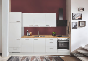 nobilia Einbauküche Nürnberg mit Arbeitsplatte im Dekor 354 Eiche Provence